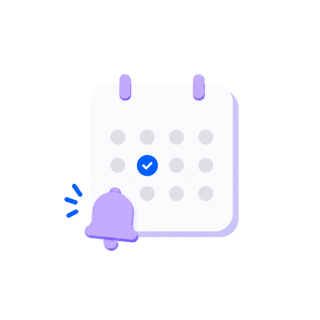 Illustration von Kalender, Erinnerung und Gewohnheits-Widget